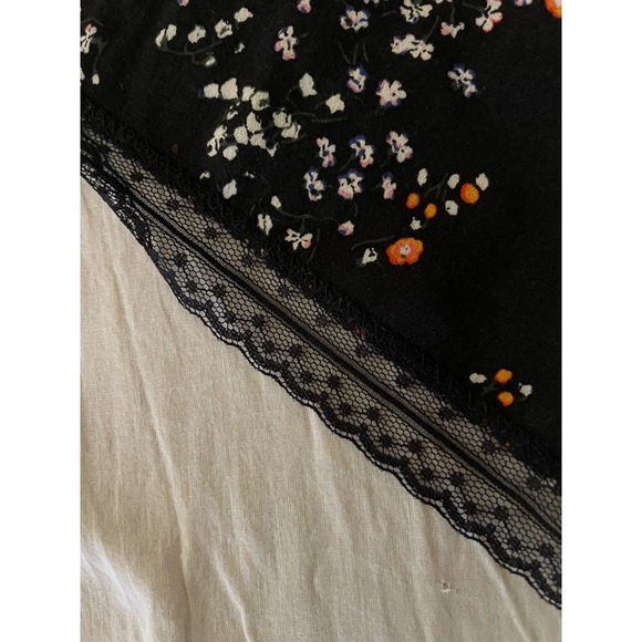 Zadig & Voltaire Floral Maxi Dress Lace Trim Racerback Hi Low SM Boho Dark Fem - Picture 6 of 16